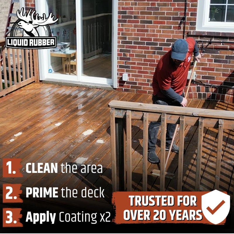 Liquid Rubber Polyurethane Deck Coating â€“ 10X Stronger Than Traditional Deck Paint & Deck Stain â€“ Flexible, Waterproof Sealant for Wood, Concrete & Plywood â€“ Smooth Finish â€“ Misty Gray â€“ 1 Gallon - Image 5
